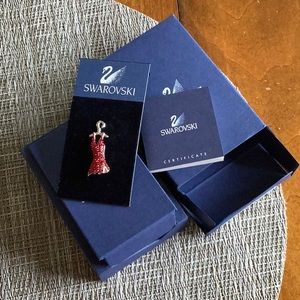 2007 Swarovski Red Dress on Hanger Pin “Heart Truth”